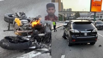 摩托和轿车碰撞后起火 外籍骑士当场身亡