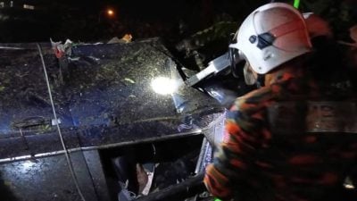 捷道自行车祸．车毁 1死1伤