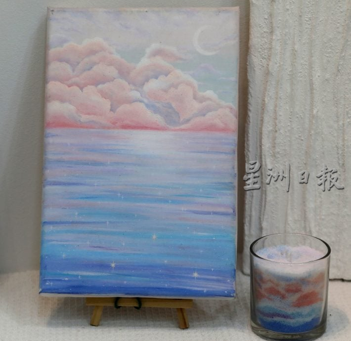 沙画香薰蜡烛