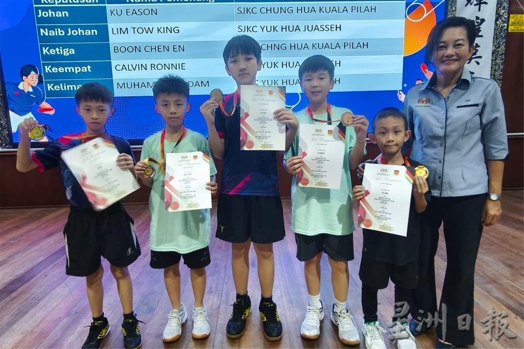 NS庇朥/瓜县3华小乒乓队,森州乒乓学联赛勇夺团体赛双冠
