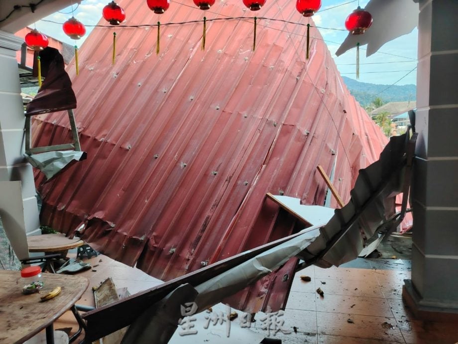 **已签发**柔：暴风雨袭击居本峇鲁 住家凉棚及屋瓦被破坏 
