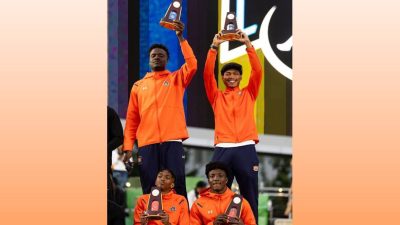NCAA田径锦标赛| 男4×100公尺接力赛 阿基姆助奥本大学2连霸