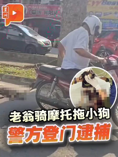 骑摩托拖小狗 痴呆老翁遭警逮捕