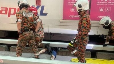 大城堡线蒲种市中心站 掉落LRT轨道 台男毙命