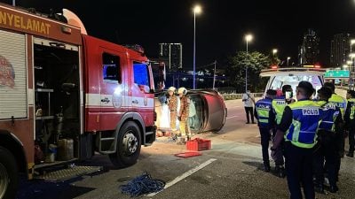 追逐25公里 匪车失控翻车  警捕3人起获毒品及爆炸物