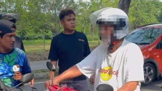 男子疑弃养小狗 绑摩托车拖行