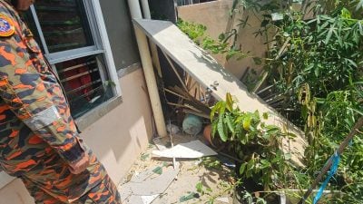 冷媒罐爆炸．毁住家玻璃天花板