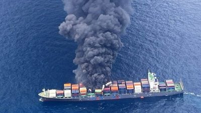 万海旺春轮在印度外海传爆炸起火 4人失踪含台湾人