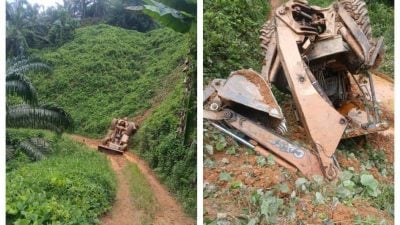瓜拉吉赖一天2起事故    推土机坠谷2死