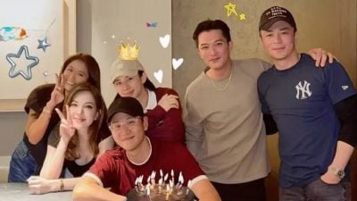 为“儿子”周兴哲庆生 许玮甯借桌子遮孕肚？