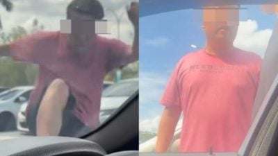 后方司机突暴走踹车辱骂  事主报警求助