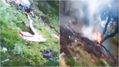 印度直升机坠毁7死 森林间“残骸四散”狂烧画面曝光