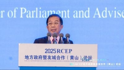 压轴演讲满堂喝彩 陈国伟黄山倡导马中新合作模式