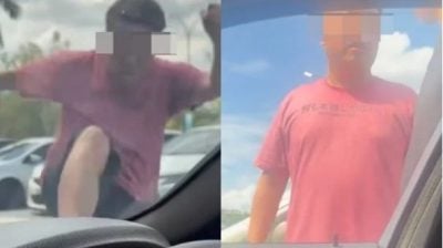司机暴走踹车辱骂 警捕狮城男子助查