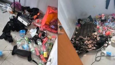 员工宿舍房间堆满瓶罐烟蒂 男子摇头：还能安睡到上班迟到！