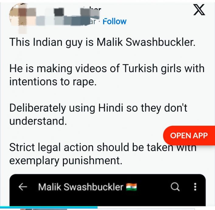 在土耳其发表强奸论传遭警逮捕 印度Youtuber丢脸丢到外国去