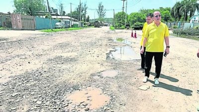 基杜弄工业区坑洞已填补  潘隆铭：申请重铺道路