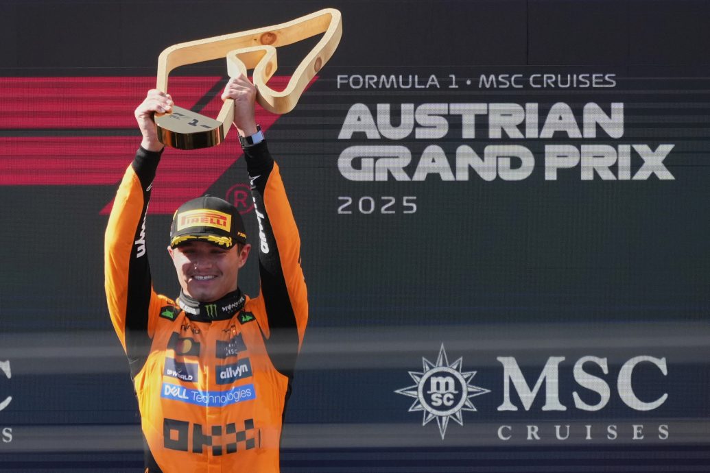 奥地利站F1|维斯塔潘主场首圈退赛  诺里斯杆位起步夺冠