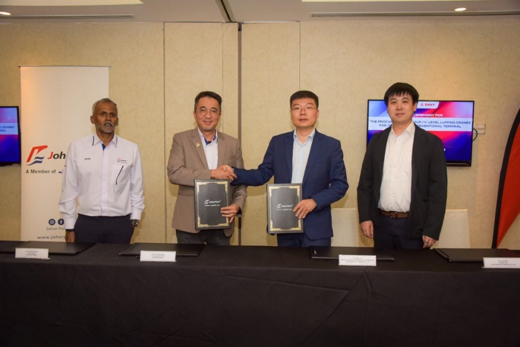 **已签发**柔:柔佛港口购4台高科技起重机 增强营运效率