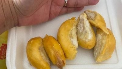 “红虾”榴梿开5房肉  女子诉肉小如手指