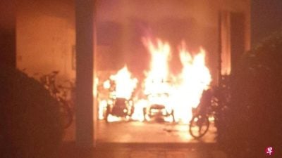 半夜无聊在组屋楼下纵火   狮城送货员监1年