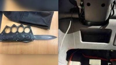狮城兀兰关卡被截查  大马注册车藏双功能武器