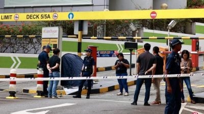 男子卧尸停车场入口   狮城警方大面积封锁现场