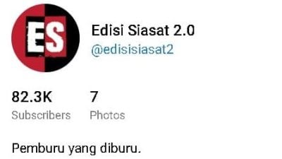 甫封锁又“还魂” Telegram冒出Edisi Siasat 2.0