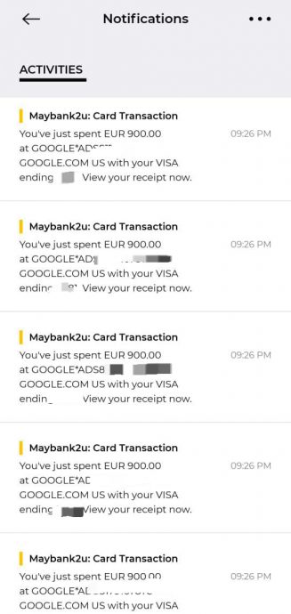 律师回国发现信用卡被线上连续盗刷12次,每次900欧元共1万800欧元,刷到爆卡,银行确认而豁免还卡债,律师指银行没先通知交易,他10天后才发现