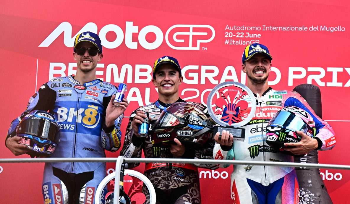 意大利站MotoGP|终结巴尼亚亚3连冠势头  马奎兹兄弟本季4度包揽冠亚