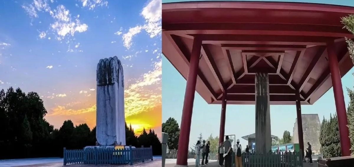 拚盘/女皇帝武则天无字碑“加盖”亭子惹争议