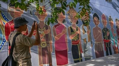 隆市局与成功集团打造   全马最大蜡染壁画 吸睛 