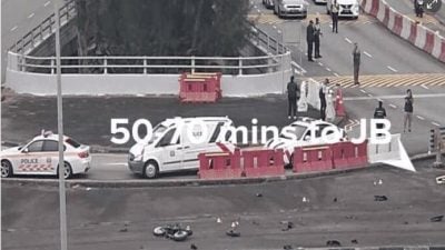 疑大士关卡前失控打滑 23岁男骑士昏迷送院