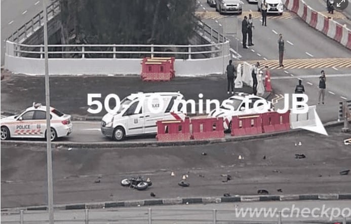 **狮城二三事**疑大士关卡前失控打滑 23岁男骑士昏迷送院