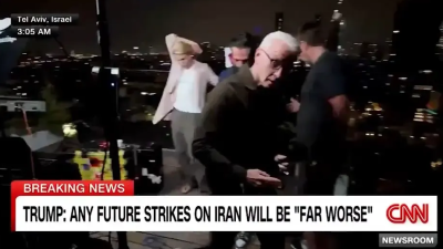 视频 | 空袭警报狂响！CNN主播在以色列连线“边播边逃”画面曝光