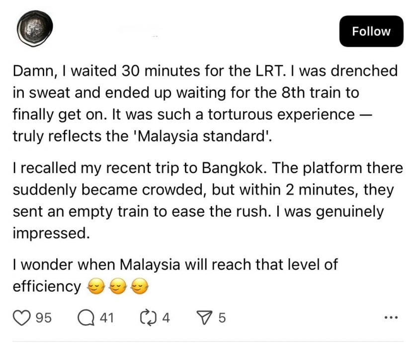 等LRT等到崩溃 女子大吐苦水