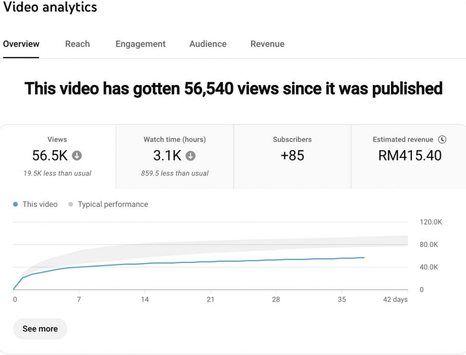 自揭逾5万次观看广告仅赚RM415 别冲动当全职网红!