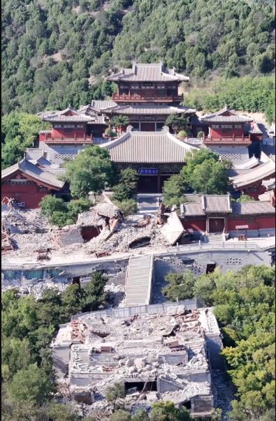 视频 | 中山西太山景区博物馆突崩塌 多栋建筑秒变平地