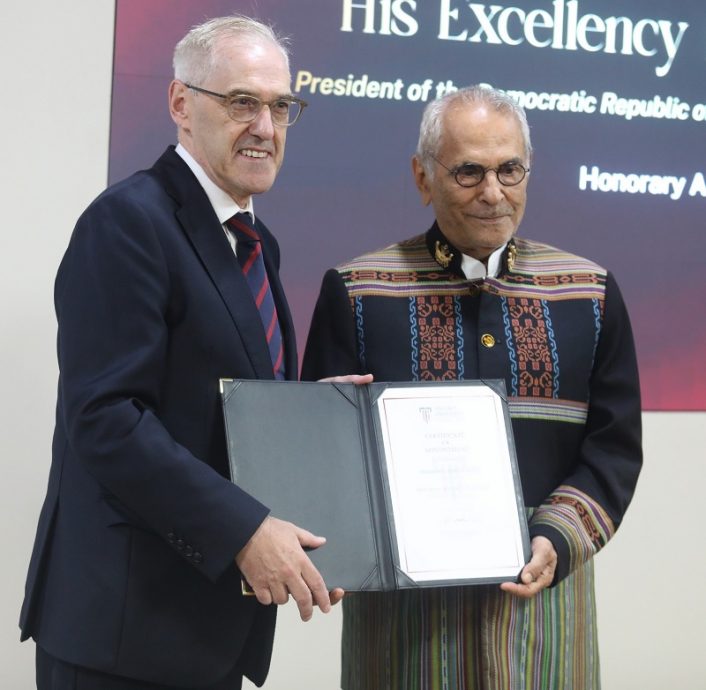 视频|东帝汶总统受委泰莱荣誉教授 “让学生向真正的变革者学习”