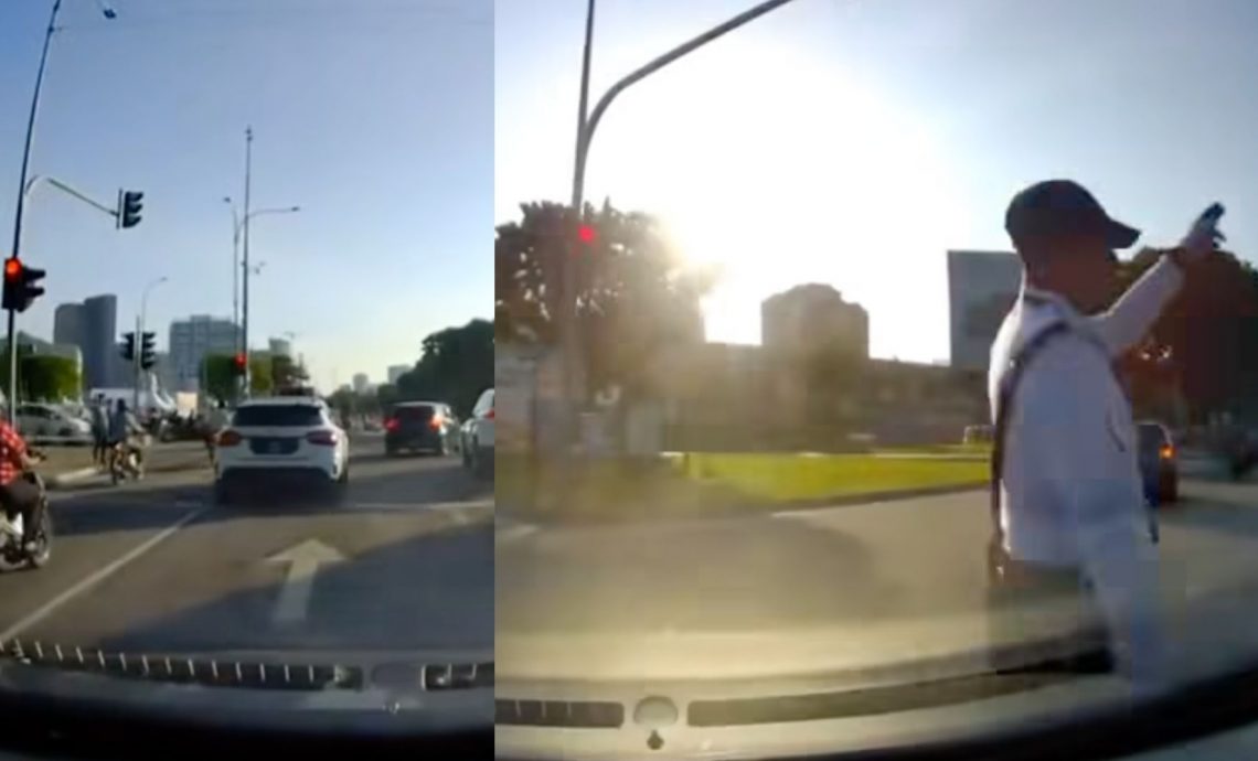 视频|交警执勤飞来横祸 遭违规司机撞伤入院