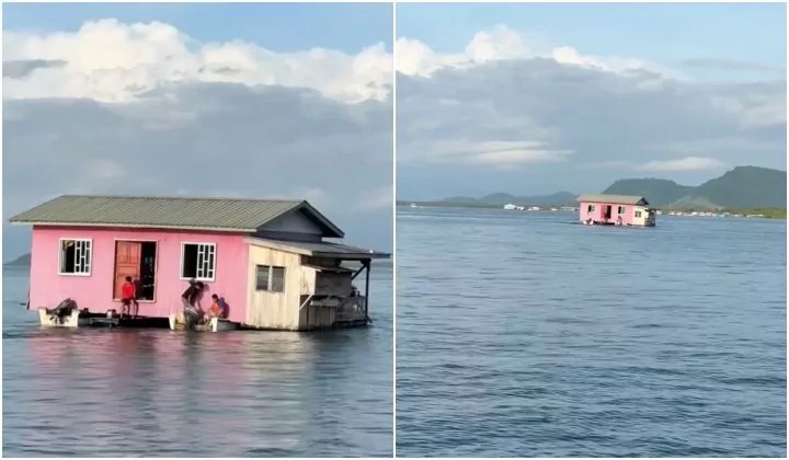 视频|出动小型摩托艇拖拉 女子“搬家”惊动全网