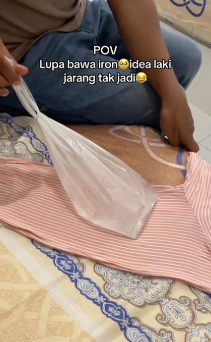 视频|塑料袋可当熨斗？ 男子熨衣奇招妻子也笑了