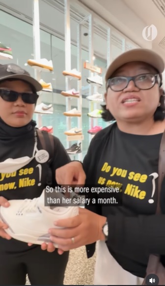 视频|球鞋女工站在专卖店前落泪 “我的月薪还不够买一双鞋!”