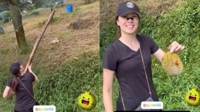 视频 | 用木棍捅榴梿后试吃 大堀彩萌样逗乐网民