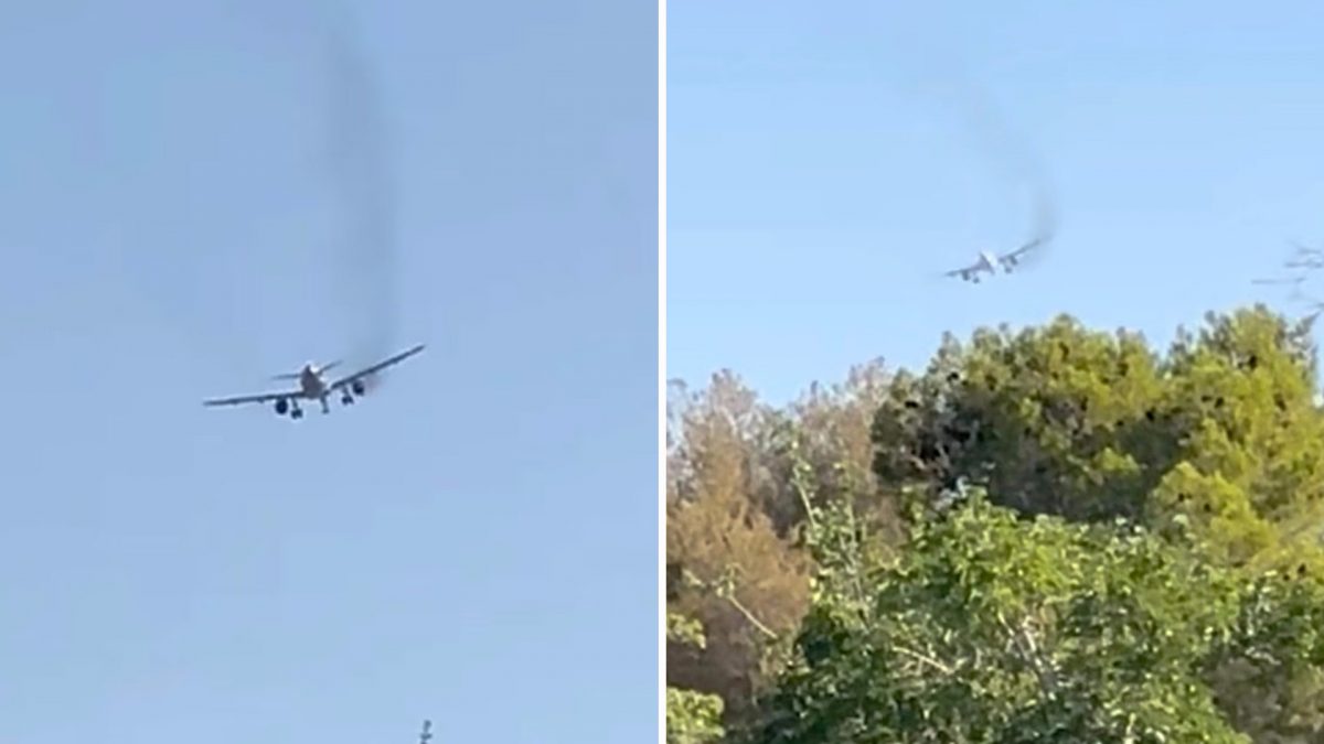 视频/美国航空班机发动机空中起火冒烟 急返拉斯维加斯