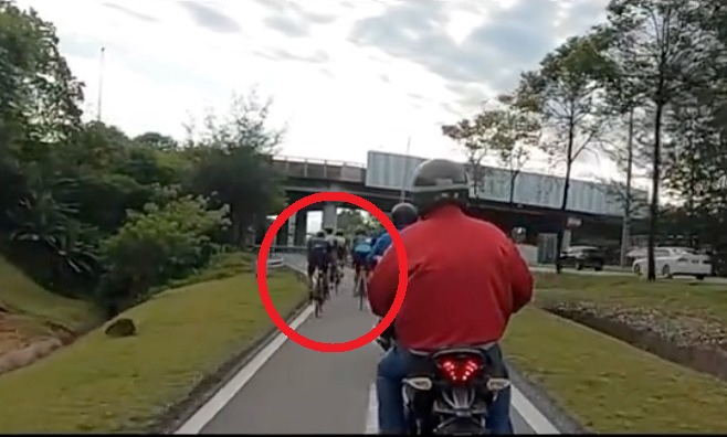 视频|脚车队清晨骑进摩托道 挡路还怒瞪后方骑士惹议