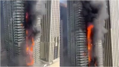 迪拜“67层摩天楼”烧起来！烈焰沿墙爬窜　灾难画面曝光