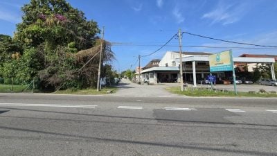 大吉里望嘉化花园路口   没画黄格 居民进出难