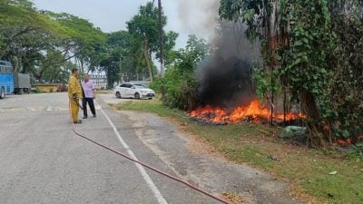 2花园住宅区同时烧垃圾   大古来志消队疲于奔命