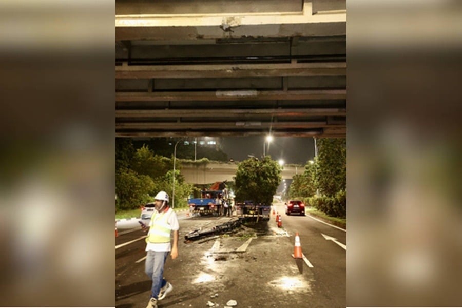 (已签发)柔:狮城二三事:罗里吊臂过高撞天桥 42岁司机被捕